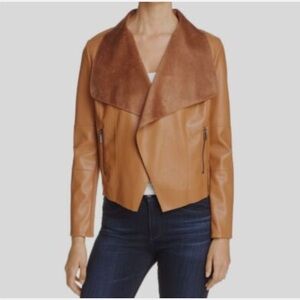 Bagatelle Women's Brown Faux Leather Suede Drape Jacket Western Boho Vibes
